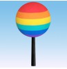 HappyBalls Happy Rainbow Car Antenna Topper / Cute Dashboard Accessory (Fat Antenna)
